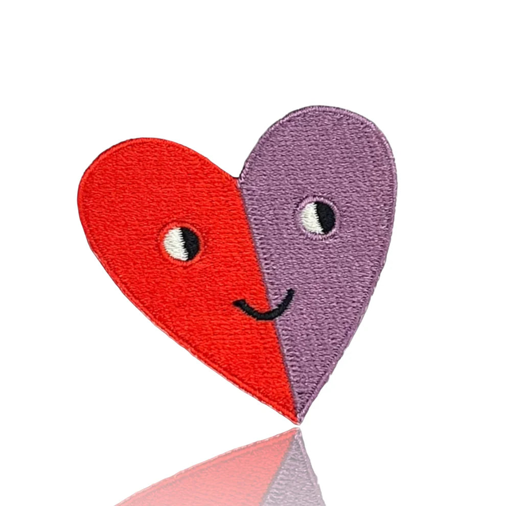 HejPatches nažehlovačka srdce červená/fialová