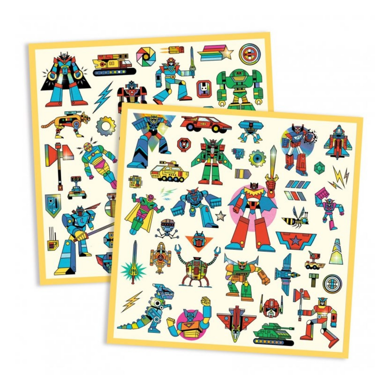 Djeco Samolepky metalické - Roboti