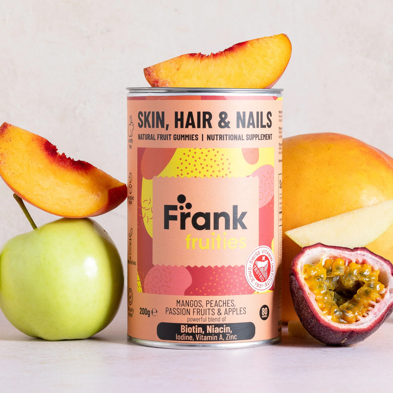 Frank Fruities Gummies Skin, Hair &amp; Nails (galaretka owocowa z witaminami i minerałami)