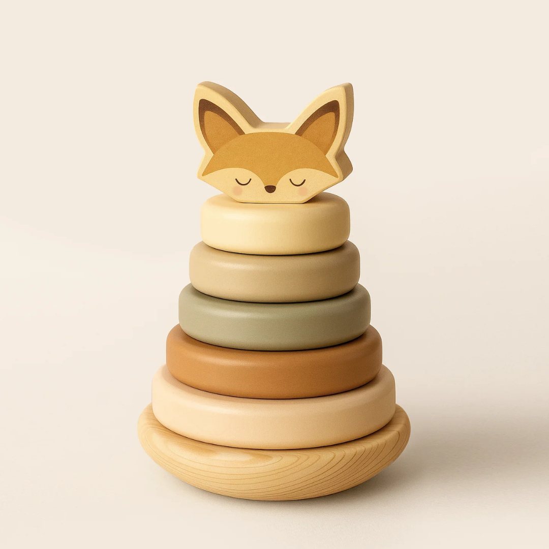 Mrs. Ertha Dřevěné navlékací kroužky liška