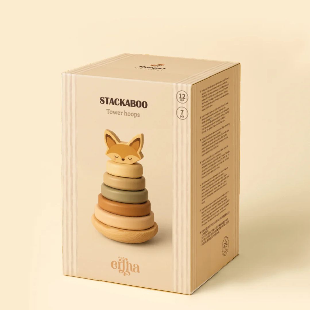 Mrs. Ertha Dřevěné navlékací kroužky liška