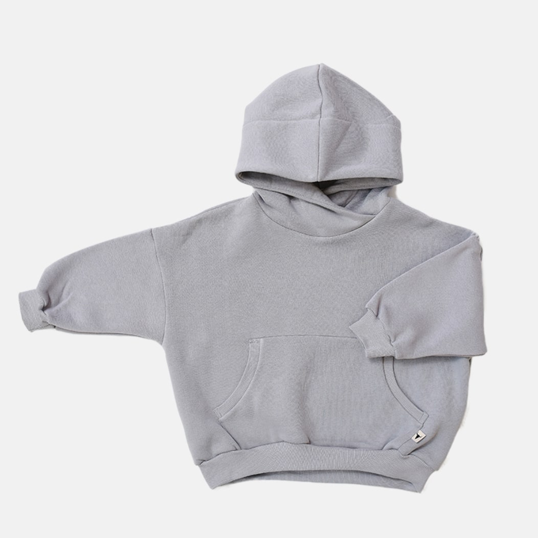 Warm hoodie gray wide