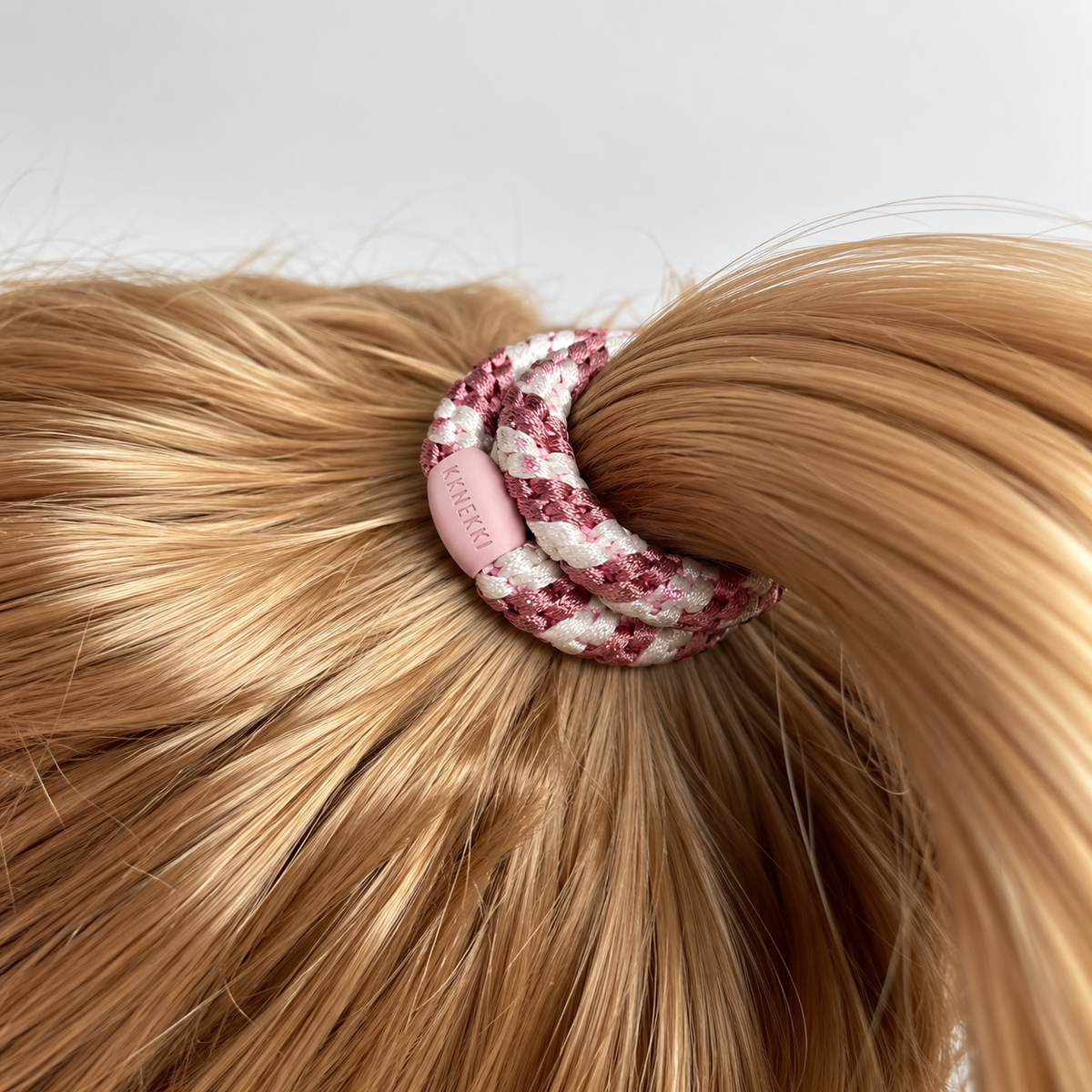 KKNEKKI gumička do vlasů - Old pink white stripe