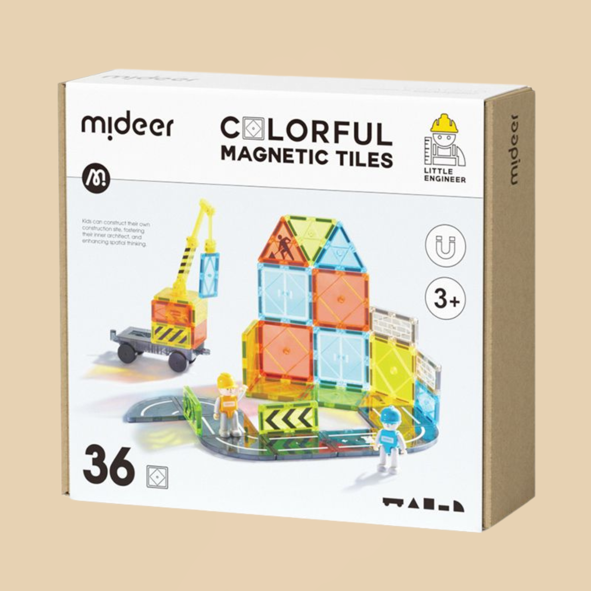 Kolorowy zestaw magnetyczny Mideer. budowniczowie