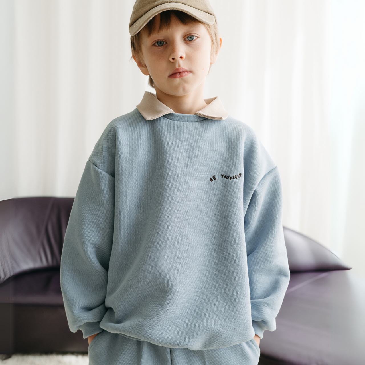 Millaw mikina z organické bavlny Be yourself s límečkem