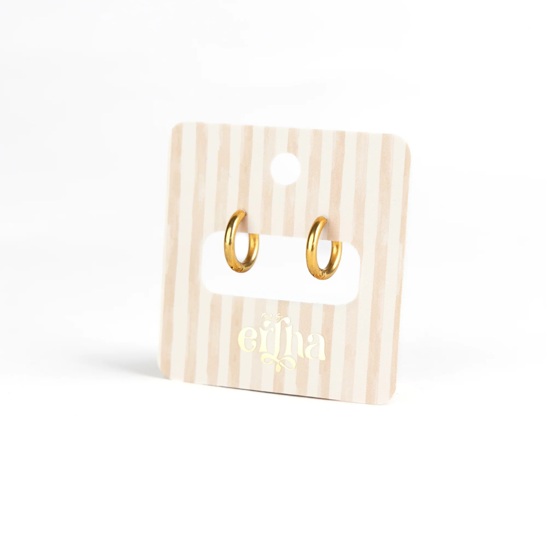 Mrs. Ertha Základní kruhové náušnice pozlacené 18k zlatem