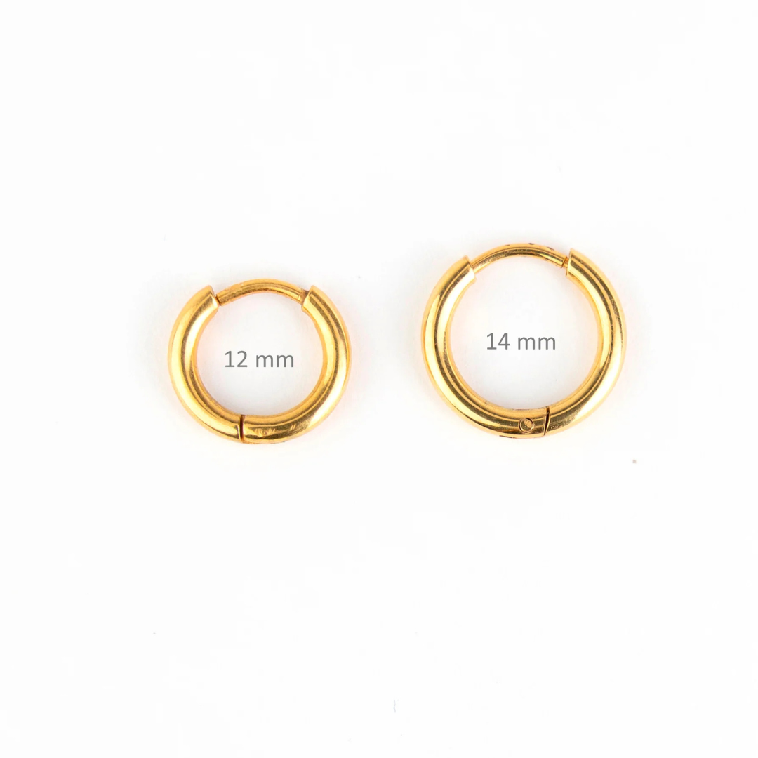 Mrs. Ertha Základní kruhové náušnice pozlacené 18k zlatem