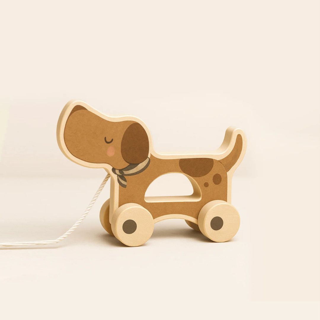 Mrs. Ertha Dřevěný tahací pes