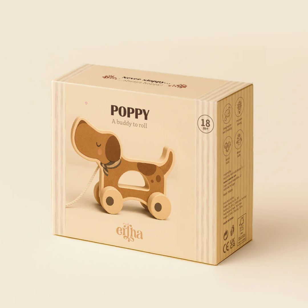 Mrs. Ertha Dřevěný tahací pes