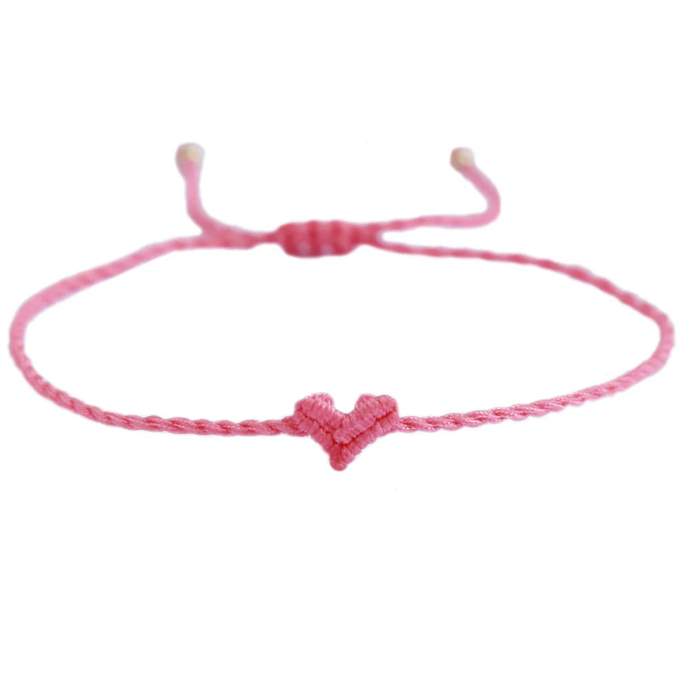 Braided bracelet with rose heart
