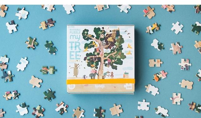 Kieszonkowe dwustronne puzzle Moje Drzewo