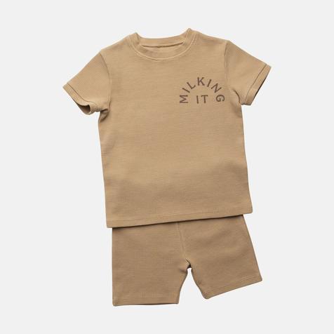 Waffle tee brown