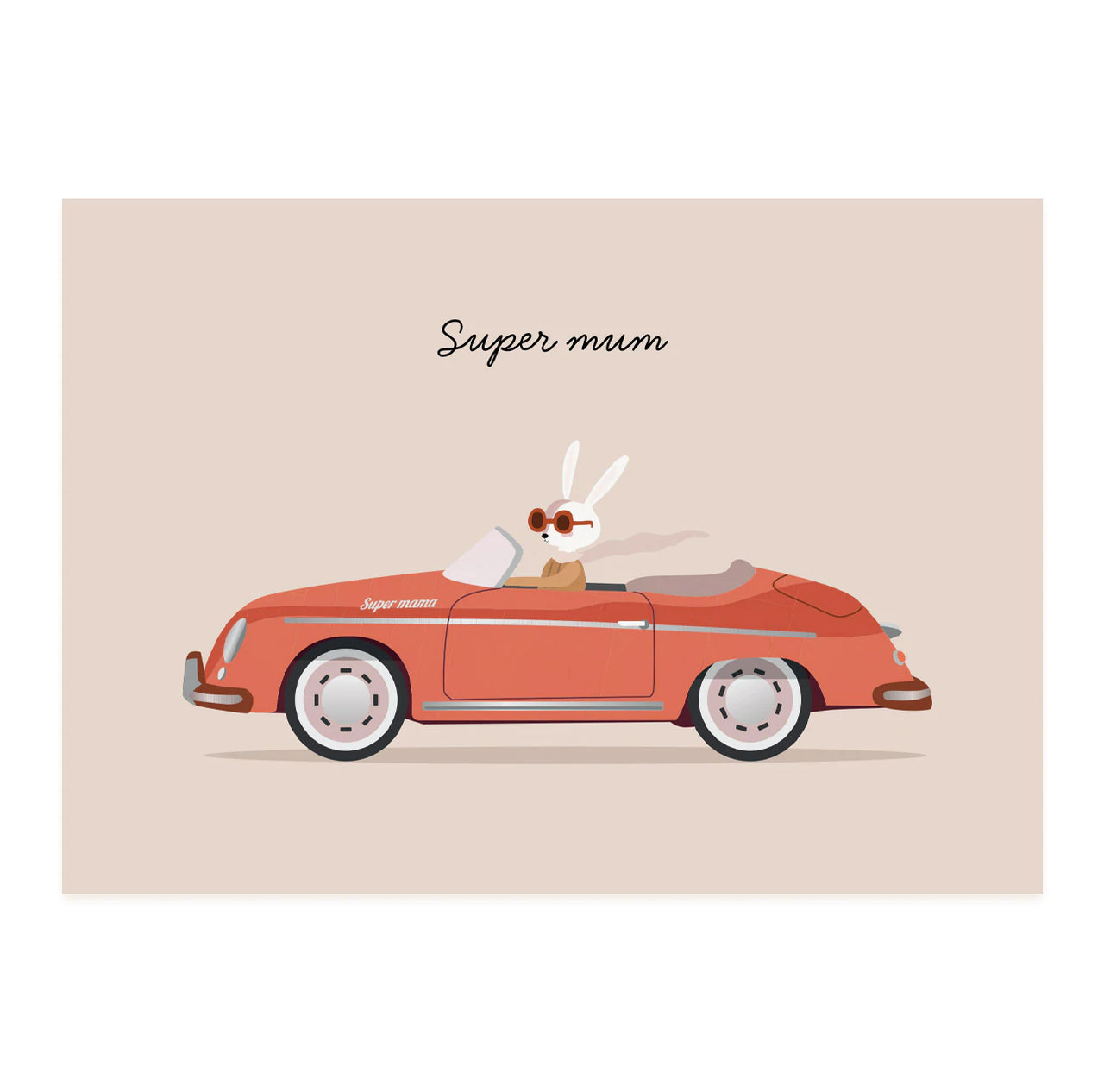Greeting card Super mum driving