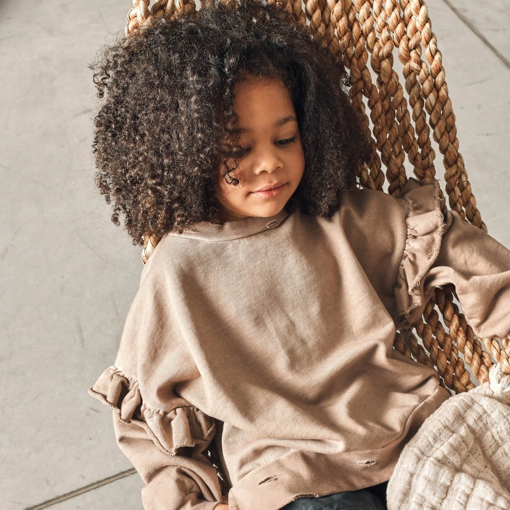 Frill mikina camel